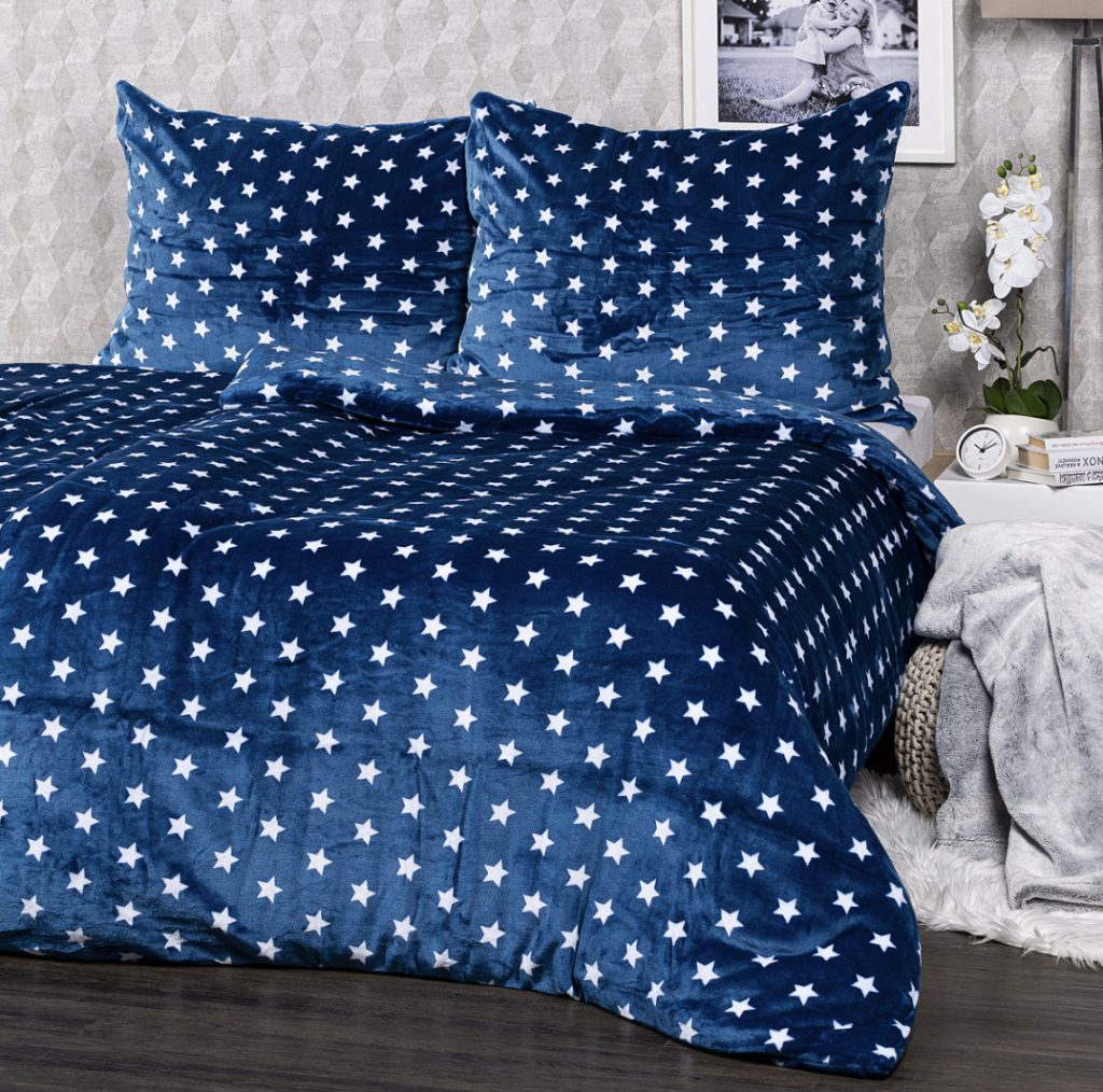 obliečky mikroflanel Stars modrá